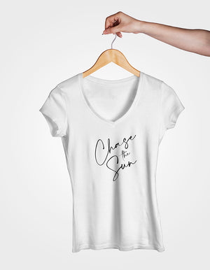 CHASE THE SUN TEE - IN WHITE WITH BLACK FONT - Kalaii Creations
