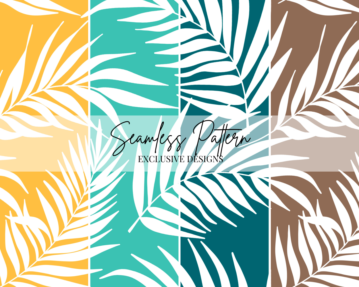 The Trending Palms Seamless Repeat Pattern / Non Exclusive, personal, or commercial use - Kalaii Creations