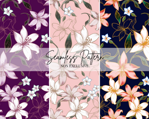 The Orchid Seamless Repeat Pattern / Non Exclusive, personal, or commercial use - Kalaii Creations
