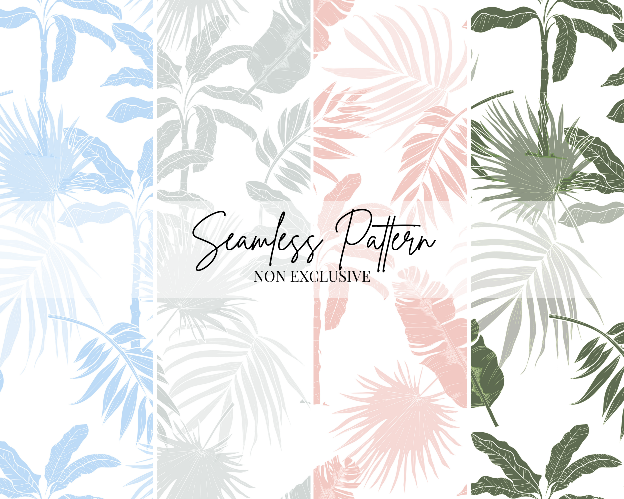 The Neutral tropicals 2 Seamless Repeat Pattern / Non Exclusive, personal, or commercial use - Kalaii Creations