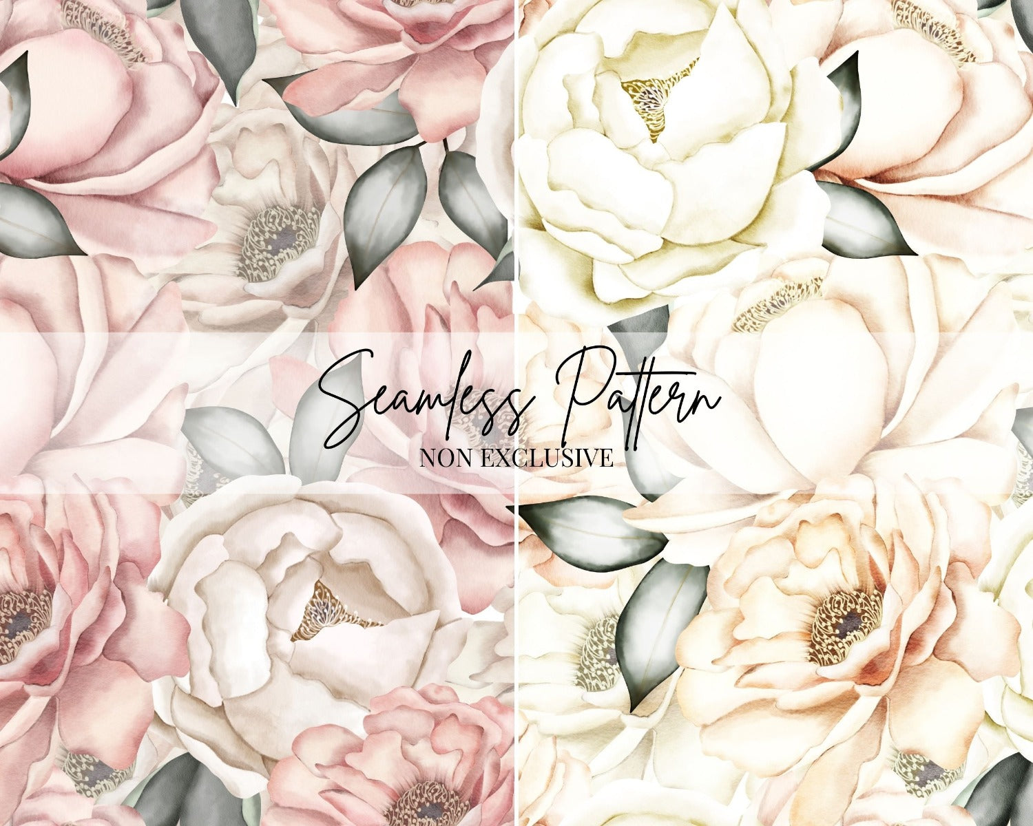 Peony Pattern l Repeat Pattern | Non Exclusive, personal, or commercial use - Kalaii Creations