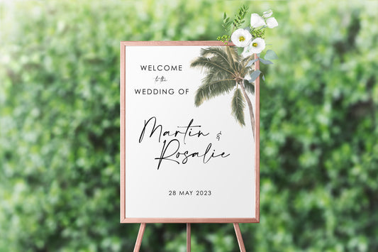 Welcome Sign - Tropical Welcome sign, Wedding Welcome Sign, Tropical Wedding Sign, Welcome to our wedding