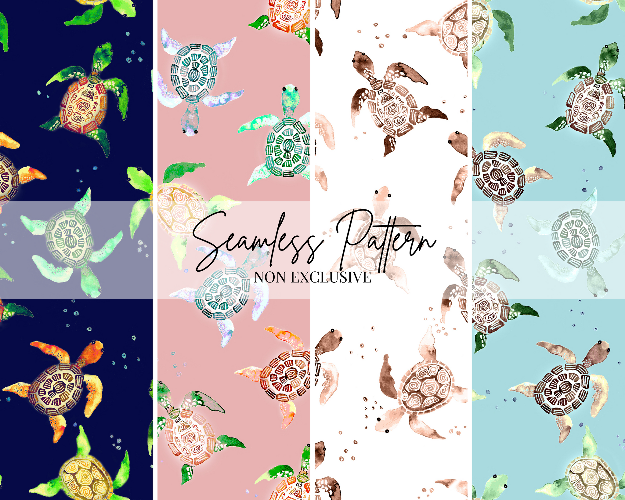 Turtle Seamless Repeat Pattern | Non Exclusive, personal, or commercial use