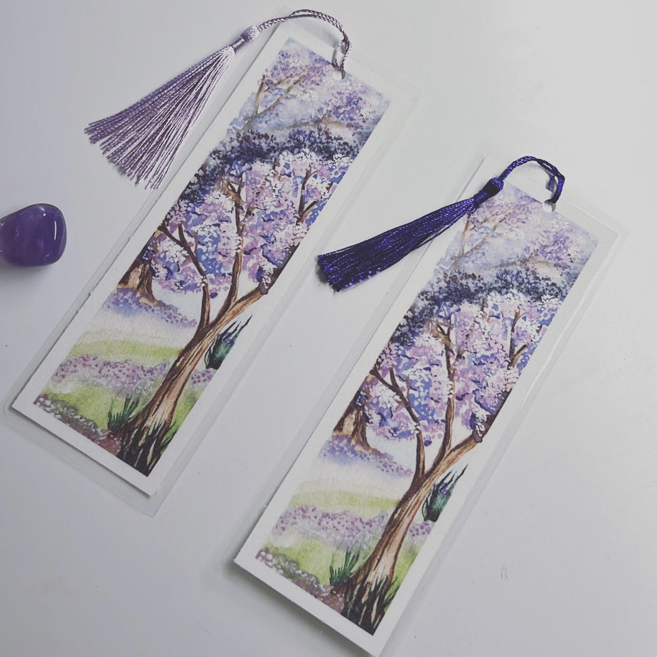 Jacaranda Bookmark, watercolour bookmark