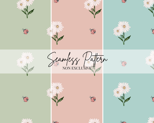 Daisy Seamless Repeat Pattern | Non Exclusive, personal, or commercial use