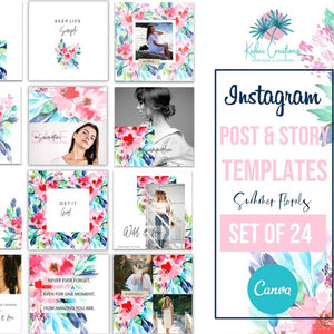 Instagram Template | Floral Watercolour - Kalaii Creations